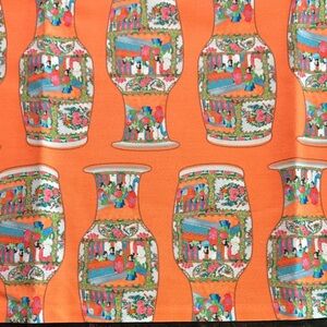 ORANGE CHINOISERIE PORCELAIN TEA TOWEL